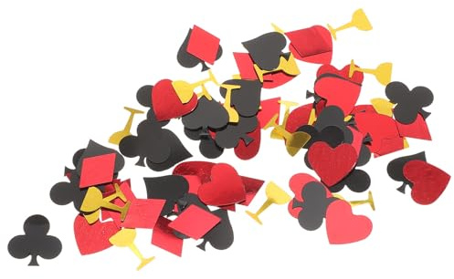 Homoyoyo Confettis Décoratifs Thème Poker en Plastique Robuste, 15g par Sachet, Lot 60g Motifs Cartes et Verres à Pied, Décoration Table pour Fête Las Vegas et Événements Plusieurs Styles