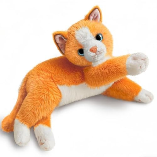 Xiyocadt Katze Kuscheltier, 45cm Klein Plüschtier, Niedlich Stofftier Plüsch Puppe, Geschenk für Jungen Mädchen (Orange)