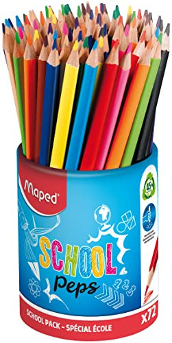 MAPED crayons couleur COLOR'PEPS triangulaire pot de 72