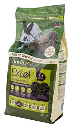 Burgess Excel Pellets mit Minze für ausgewachsene Kaninchen, Futter, 10 kg