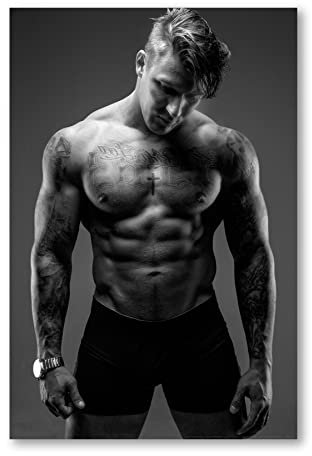 Postereck - 0499 - Sixpack, Tattoo Schwarz Weiss Körper Muskeln - Erotisch Sexy Nackt Wandposter Fotoposter Bilder Wandbild Wandbilder - Poster - 3:2-91,0 cm x 61,0 cm