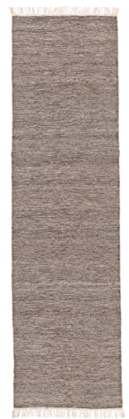RugVista, Melange, Teppich, Kurzflor Teppich, 80 x 300 cm, Läufer, Moderner Kelim Teppich, Wolle, Flur, Schlafzimmer, Küche, Wohnzimmer, Braun, Mehrfarbig