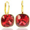 Ohrringe Gold Rot 925 Sterling Silber vergoldet Kristalle Damen Ohrhänger NOBEL SCHMUCK