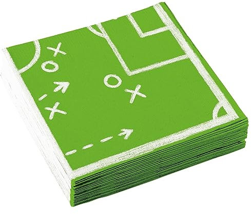 Amscan 9903008 - Servietten Kicker Party, 20 Stück, 33 x 33 cm, Mottoparty, Fußballparty, Geburtstag