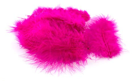 20 Flaumfedern 8-12cm (fuchsia/magenta 183D) // Marabufedern Bastelfedern Hühnerfedern Dekofedern Schmuckfedern Federn