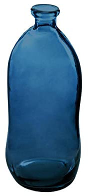 Atmosphera - Vase Dame Jeanne - Verre recyclé - Bleu Orage H51 cm