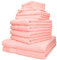 Betz 12-TLG. Handtuch-Set Palermo 100% Baumwolle 2 Liegetücher 4 Handtücher 2 Gästetücher 2 Seiftücher 2 Waschhandschuhe Farbe apricot