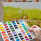 PENCILMARCH Watercolour Paint Set 58 Colour Half Pans - Water Colours Paints Perfect for Artists, Students Or Hobbyists – Foldable Watercolour Paints Box with 2 Aqua Brush and 3 Sponges