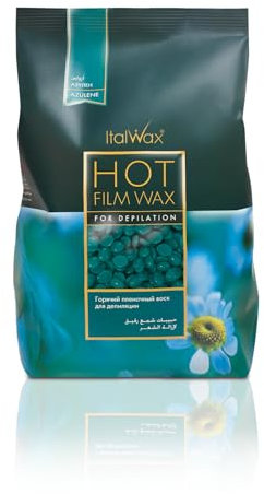 Italwax Azulene - 500g - Waxing Perlen für Haarentfernung - Natürliche Formulierung für alle Hauttypen - Duftlos - Empfohlen für Bikinizone und Achseln