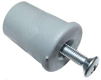 Tappo di arresto per tapparella finestra, Tappo finecorsa, con vite, Misura 30 mm, Plastica grigia, 6 pezzi