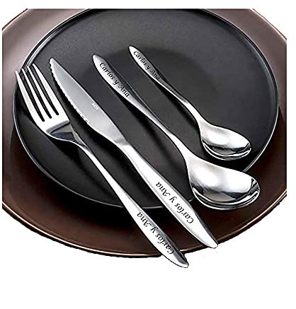 Couverts gravés du Texte Que Vous Souhaitez