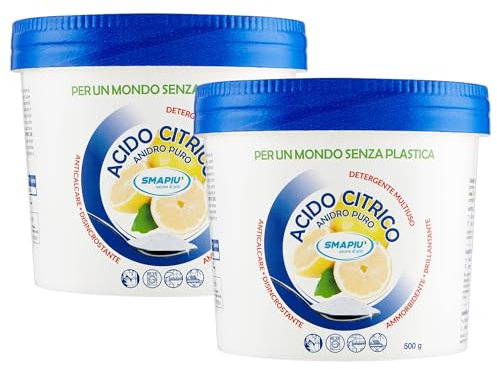 Acido Citrico Puro - Detergente Multiuso 100% di origine naturale 1kg (2x500 g)