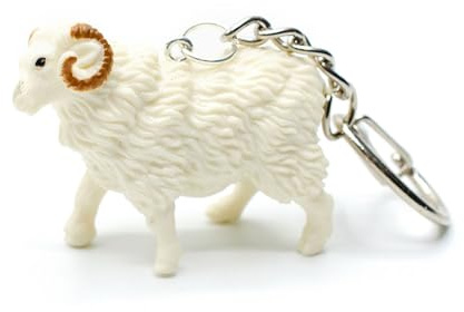 Miniblings Sheep Ram Keyring Key ring Farm Sheep Ram Aries Horns