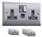 VELTZ Pro Double Plug Wall Socket - 13A 2 Gang, Super Fast Charging with 30W PD/PPS USB-C & 18W QC 4.0 USB-A, Brushed Steel