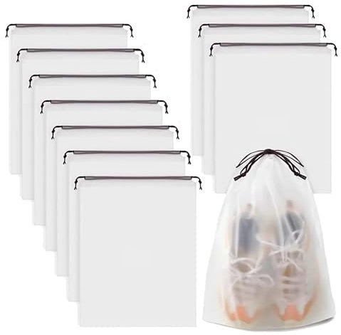 YOUNTHYE 60PCS Shoe Bags for Travel, Shoe Storage Bags Clear Plastic Travel Shoe Bag Waterproof Multifunctional Shoe Pouches for Men Women Daily and Travel Use