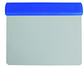 Abstecher Teigabstecher Spachtel Edelstahl mit Kunststoffgriff flexibel 110x120mm blau