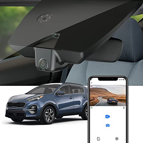Fitcamx Dashcam Auto Passend für 2017-2022 Kia Sportage 4th Gen (HD2-D9100), 4K 2160P Dash cam, Autokamera mit G-Sensor, Loop-Aufnahm, WiFi Dashcam mit Nachtsicht, WDR, OEM Kia Zubehör, mit 64GB Karte