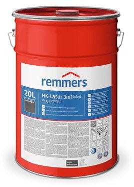 Remmers HK-Lasur 3in1 Grey Protect [plus] anthrazitgrau, matt, 20 Liter, Lösemittelreduzierte Premium-Vergrauungslasur für außen, 3in1, schnelltrocknend, langlebig