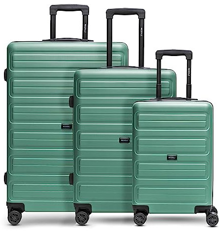 REDOLZ Hartschalen Koffer-Set 3-teilig | Leichte Reise-Trolleys aus hochwertigem, robustem ABS Material | Ultra-leicht für Damen & Herren | 4 Doppelrollen & TSA-Schloss (Essentials 08)