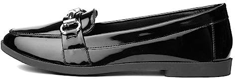 Lilley Anna Womens Black Patent Loafer - Size 7 UK - Black