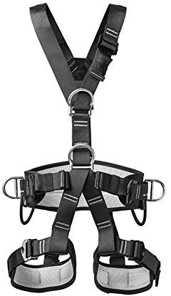 HUAOSN Klettergurte, Verdickter Professioneller Halbkörper Sicherheitsgurt, Kletterausrüstung für Bergsteigen, Baumklettern, Feuerrettung, Abseilen