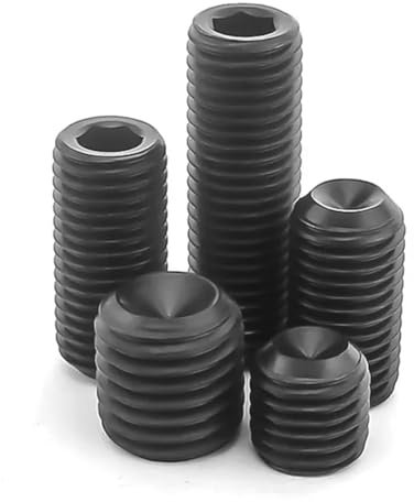 Lot de 100 vis sans tête M2,5 x 7 mm avec six pans creux et tranchant annulaire en acier noir ISO4029 DIN916