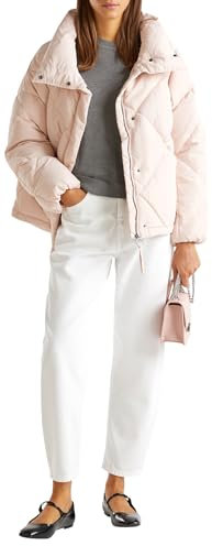 United Colors of Benetton Blouson 2feadn06a Doudoune Courte, Rose, M Femme
