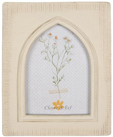 Clayre & Eef Bilderrahmen 10x15 cm Beige Kunststoff Glas Rechteck Fotorahmen