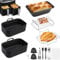 Hejo 12 Teiliges Heißluftfritteusen Zubehör für Ninja Foodi AF300EU 7,6 L AF400EU 9,5 L, Airfryer Zubehör, Air Fryer Accessories