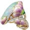 VALICLUD 1Stk Blumenring trendige Ringe Sterling-Ring Damenringe Opalringe ovaler Ring Geburtssteinring metallringe Fingerring Gussring aus Opalstein modischer Frauenring gemalt Schmuck