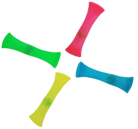 HiyyFloy Relief-Spielzeug Murmeln, Geflochtenes Netz, 4 Stück, Leicht Zu Biegen, Sensorische Röhre Für Kinder, Tragbar, Umweltfreundlich, Zusammengedrückte Fidgets, Stress-netzröhre