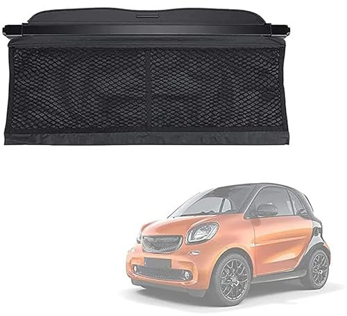 ZXAJDWNU Auto Einziehbare Laderaumabdeckung Für Smart 453 Fortwo Forfour 2015-2019, Hintere Kofferraum Hutablage Gepäckrollo Sicherheitsabschirmung Aufbewahrung Innere Zubehör