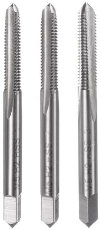 sourcing map 3pcs Metric Hand Tap Set, M5 x 0.8 Taper/Plug/Bottom Thread Screw Taps, High Speed Steel Hand Threading Tapping Tool Kit