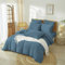 Gezu Musselin Bettwäsche 200x220 Marineblau 100% Baumwolle Musselin Bettwäsche-Sets 1er Leinen Set Bettbezug mit 2Kissenbezüge 80x80 Sehr Atmungsaktiv Bequem Bettwäsche Doppelbett mit Reißverschluss