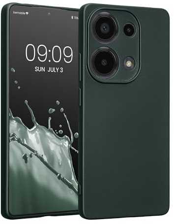 kwmobile Handyhülle für Xiaomi Redmi Note 13 Pro 4G Hülle - weiche Silikon Case metallisch schimmernd - Schutzhülle Cover - Metallic Petrol