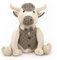 Buster Bull Doorstop | Tweed Cow Bull Shaped Door Stop Fabric Animal Doorstop | Decorative Weighted Door Stopper - 30cm