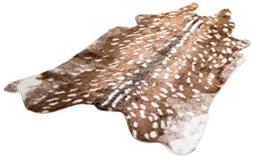 IMIKEYA Künstlicher Fellbodenmatte Polyester Wohnzimmerteppich Hirschmuster 78x108cm Waschbar Dekorative Bodendecke