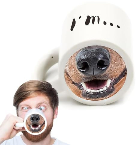 Schweinenase-Tasse, kreative, lustige Kaffeetasse, schöne rosa Schweinenase-Keramiktasse, Schweinenase-Kaffeetasse, originelle Kaffeetasse mit Schweinenase-Muster auf der Unterseite, Schweinenase-Kaff