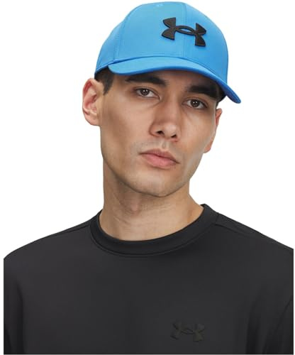 Under Armour Herren Blitzing, stylisches Cappy mit integriertem Schweißband, kühlende Baseballkappe ohne Verschluss, komfortable Schirmmütze aus Stretch für Männer,Blue Atlantis / / Black,XL/XXL