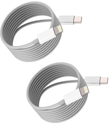 Cable USB C a para Lightning de 2 metros (2 paquetes) para iPhone 14 13 20 W Cargador rápido tipo C de para Apple MFi Certified Carga Adaptador para iPad MacBook Accesorios Toma Coche Cable Datos