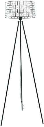 ValueLights | Black Tripod Floor Lamp with Clear Acrylic Jewel Drum Lampshade Living Room Light | Floor Lamps, Home Décor & Improvement Essential | Included LED Bulb