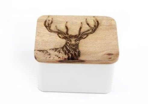 Marco Paul Metal Storage Large Tin Biscuit Tub Shortbread Kitchen Storage Container Kitchen Accessories Home Decor for Scottish Shortbread Scottish Design (Stag Storage Tin - Small)