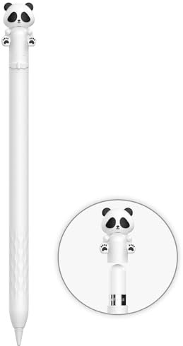 NIUTRENDZ Cute Cow Case for Apple Pencil 2nd Generation Case Silicone Protective Cover Sleeve Skin Accessories【Magnetic Charging & Double Tap】 (Panda, Apple Pencil 1st Generation)