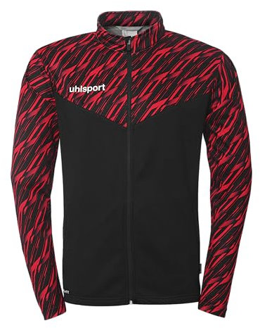 uhlsport Calcio Progressive 28 Poly - Giacca sportiva da uomo, senza cappuccio, con colletto alto e tasche con cerniera
