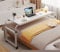 WUDLEP 120-210cm Overbed Table with Wheels, Desk Over Bed King Queen Laptop Wheels, Adjustable Computer Workstation, White