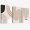 3Pcs Boho Minimalistisch Abstrakt Mit Rahmen Leinwand Bilder Karamell Beige Mid Century Geometrisch Bild auf Leinwand Malerei Wandbilder Wohnzimmer Schlafzimmer Badezimmer Wanddeko 50x70cm x3pcs