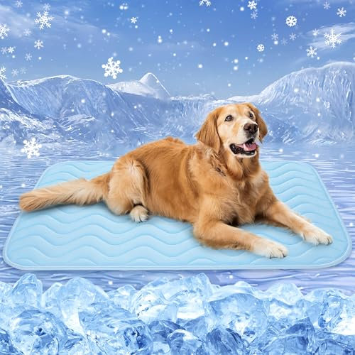 Baodan kühlmatte Hund, 100x70 cm Waschbar kühlmatte für Hunde, Selbstkühlende Pads für Hunde Katzen im heißen Sommer