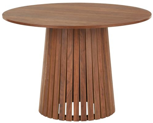 Happy Garden - Mesa de Comedor Liv, Madera Oscura, 5 plazas, diseño Redondo, Estilo escandinavo, 110cm de diámetro