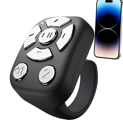 Ring-Fernbedienung, kabelloser Scroller, wiederaufladbar, multifunktionaler Telefonklicker zum Lesen oder Ansehen von Videos