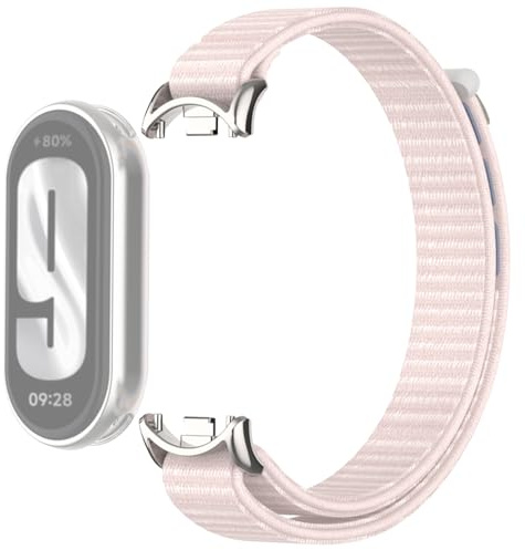 OUTPUTBT Armband mit Metall Adapter für Xiaomi Smart Band 10/9/8 Armbänder Nylon Geflecht Sport für Mi Band 10/9/8 für Damen Herren